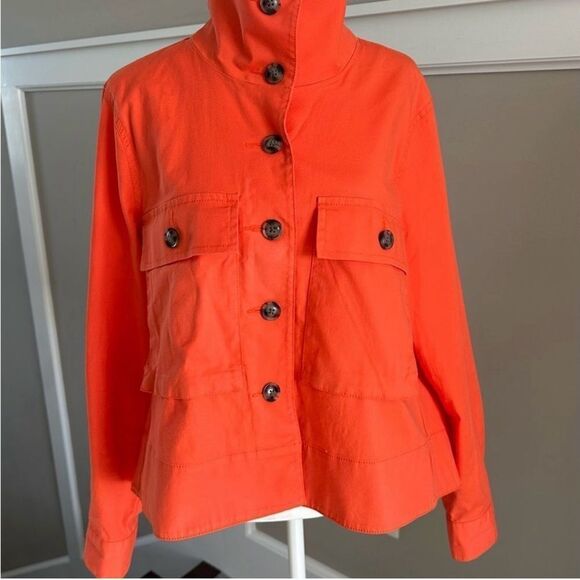 CAbi Orange Utility Jacket with High Collar and Double Front Pockets. - Picture 4 of 6